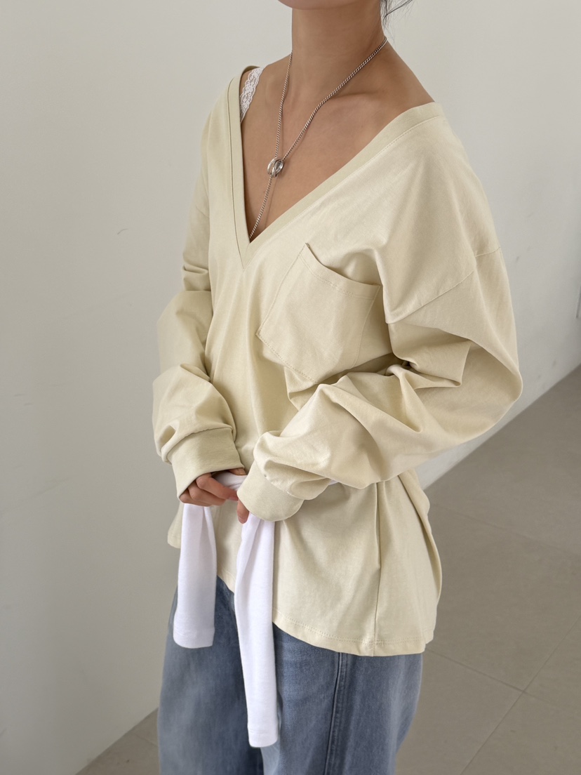 KARE/WEREPIECE韓國東大門直郵女裝新品26春夏長袖T恤口袋KARE/WEREPIECE長袖T恤