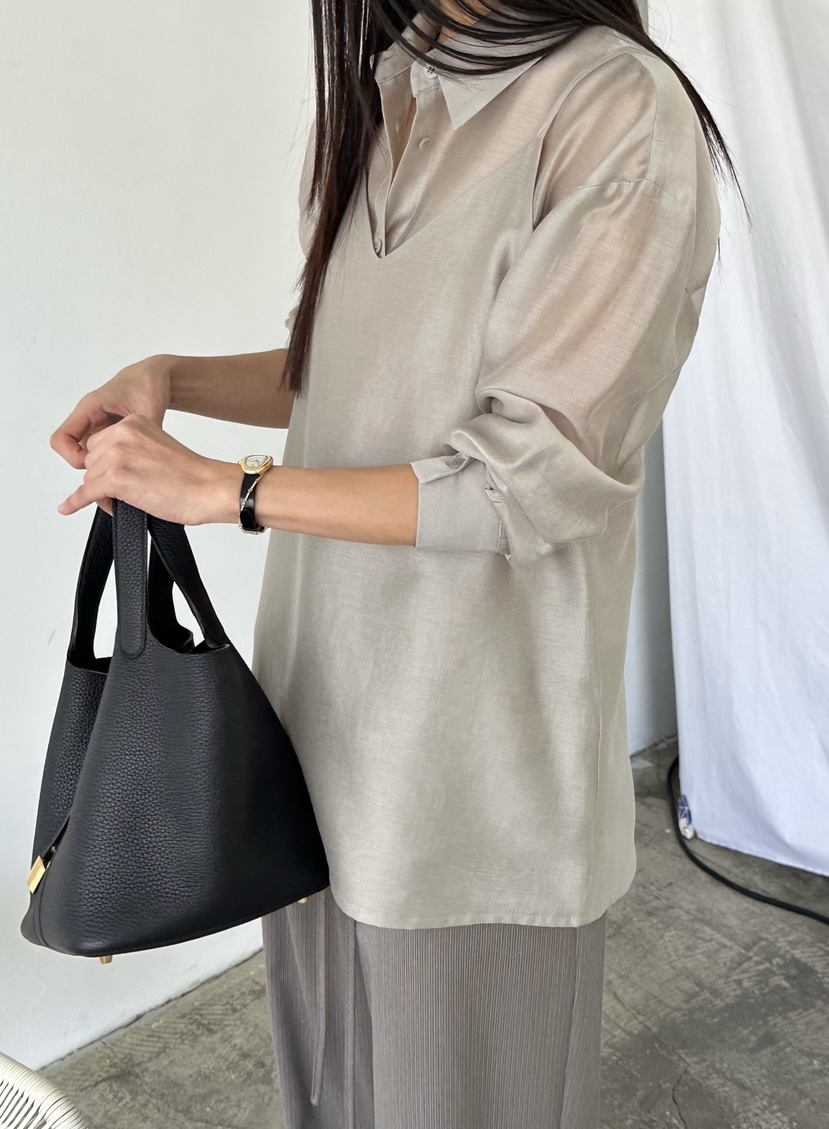 LE VASE韓國直郵女士新品人氣26春夏襯衫蕾絲衫不含內搭LE VASE襯衫/蕾絲衫