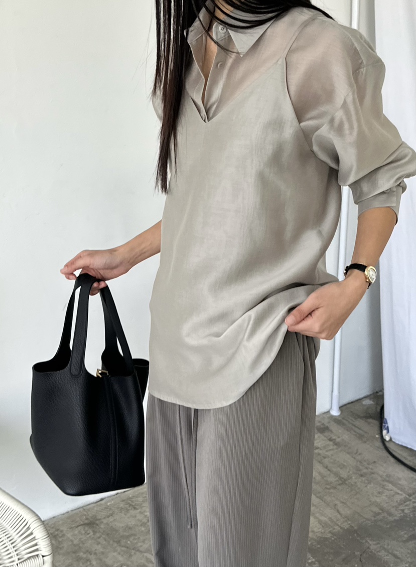 LE VASE韓國直郵女士新品人氣26春夏襯衫蕾絲衫不含內搭LE VASE襯衫/蕾絲衫