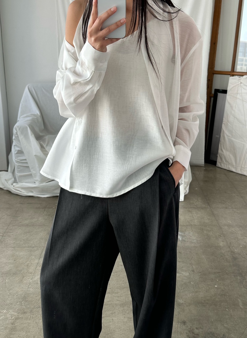 LE VASE韓國直郵女士新品人氣26春夏襯衫蕾絲衫不含內搭LE VASE襯衫/蕾絲衫圖色2