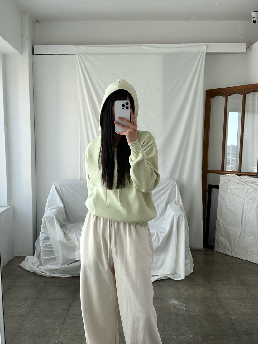 LE VASE韓國直郵女士新款推薦真品26春夏職業針織衫兜帽LE VASE針織衫