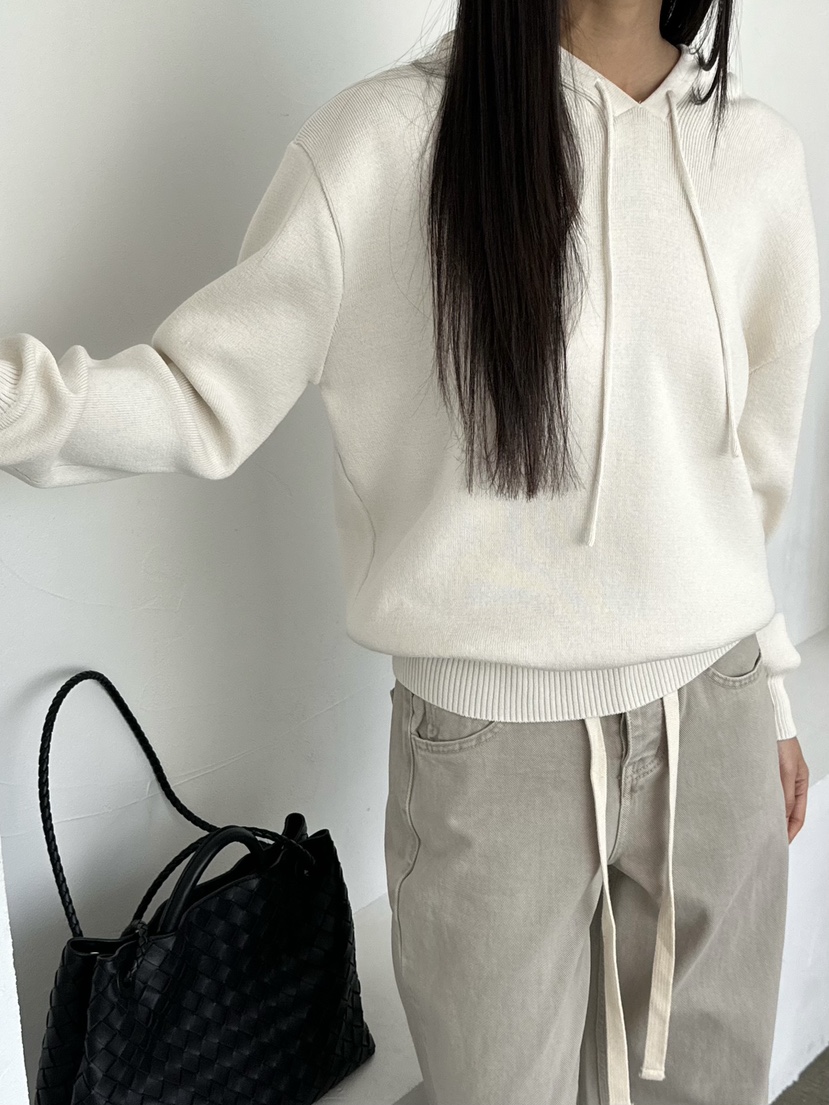 LE VASE韓國直郵女士新款推薦真品26春夏職業針織衫兜帽LE VASE針織衫