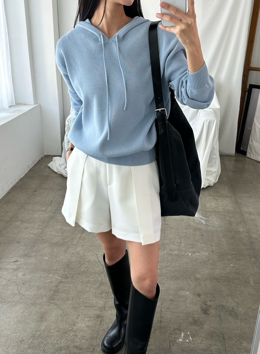 LE VASE韓國直郵女士新款推薦真品26春夏職業針織衫兜帽LE VASE針織衫