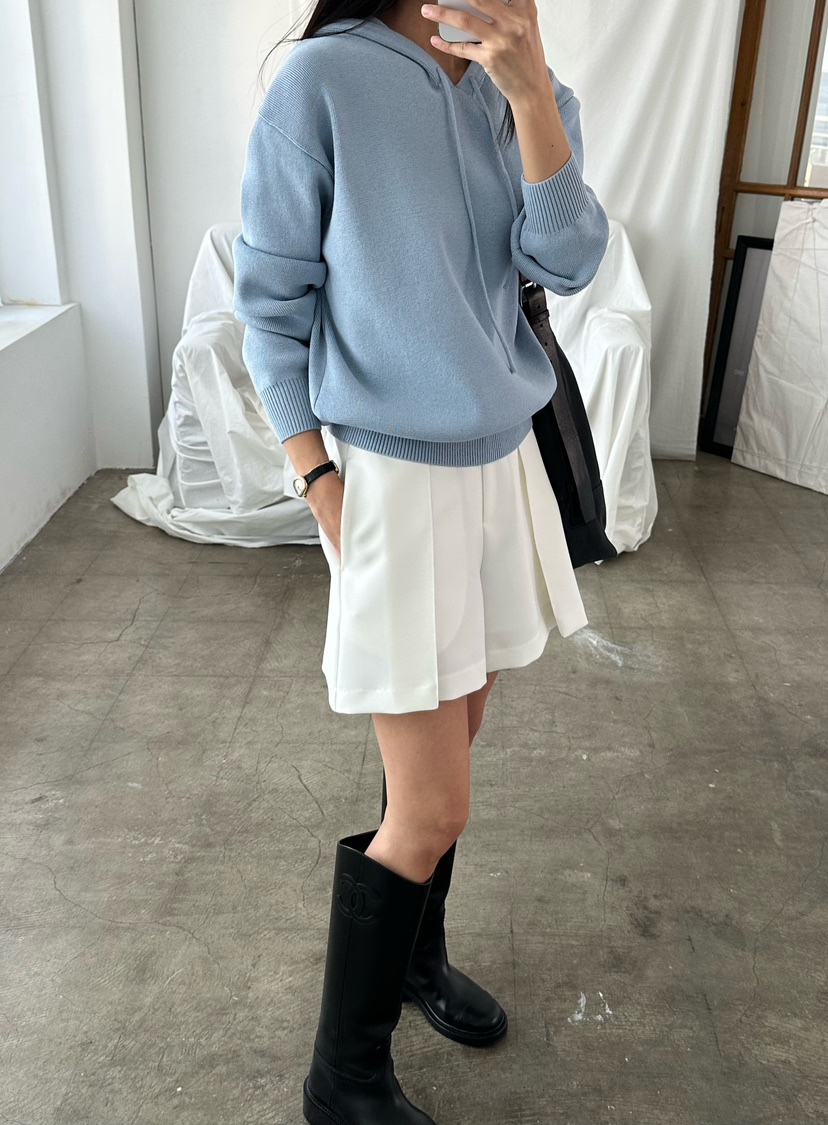 LE VASE韓國直郵女士新款推薦真品26春夏職業針織衫兜帽LE VASE針織衫