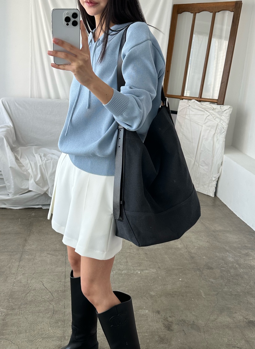 LE VASE韓國直郵女士新款推薦真品26春夏職業針織衫兜帽LE VASE針織衫