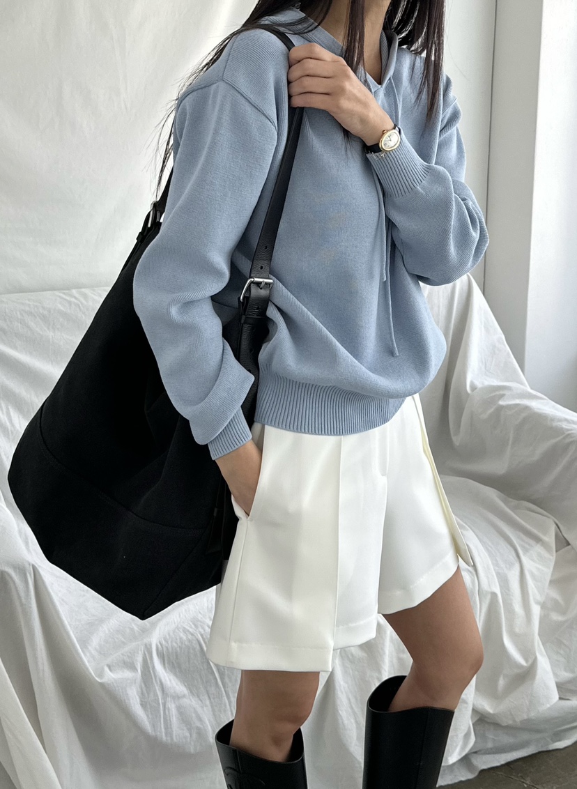 LE VASE韓國直郵女士新款推薦真品26春夏職業針織衫兜帽LE VASE針織衫