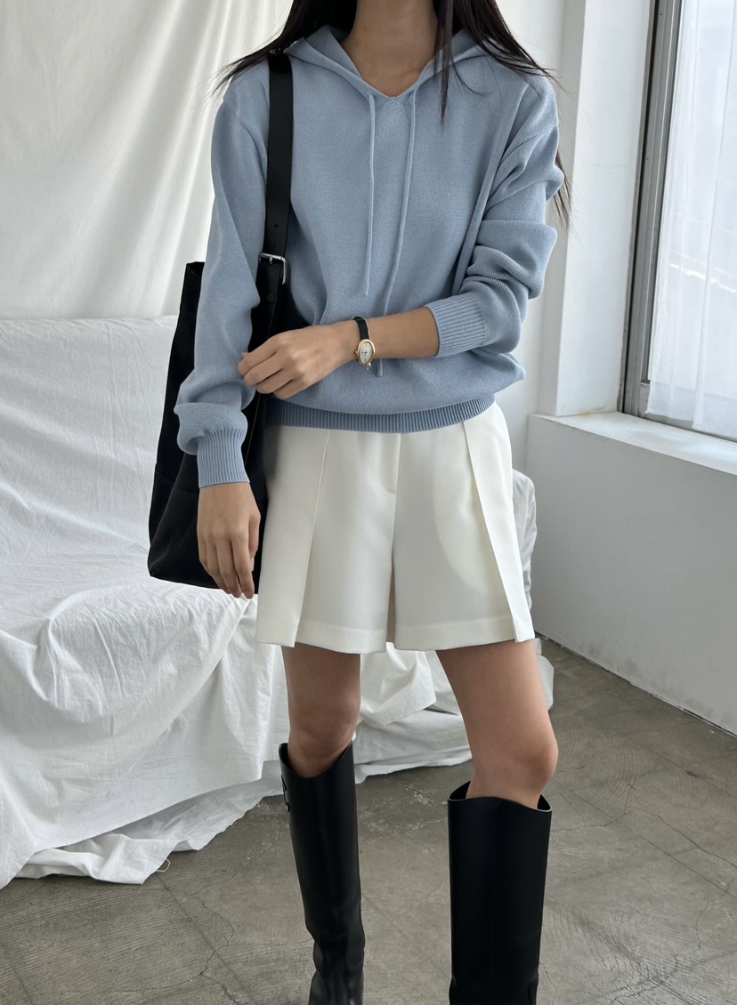 LE VASE韓國直郵女士新款推薦真品26春夏職業針織衫兜帽LE VASE針織衫圖色2