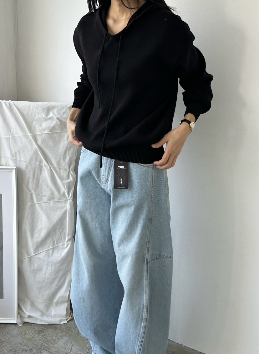 LE VASE韓國直郵女士新款推薦真品26春夏職業針織衫兜帽LE VASE針織衫圖色4