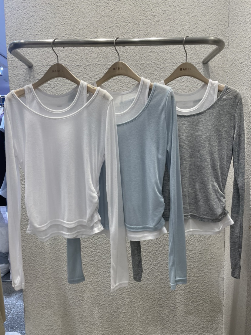 BABEL韓國直郵女士新款職業休閑時尚推薦熱賣26春夏長袖T恤BABEL長袖T恤