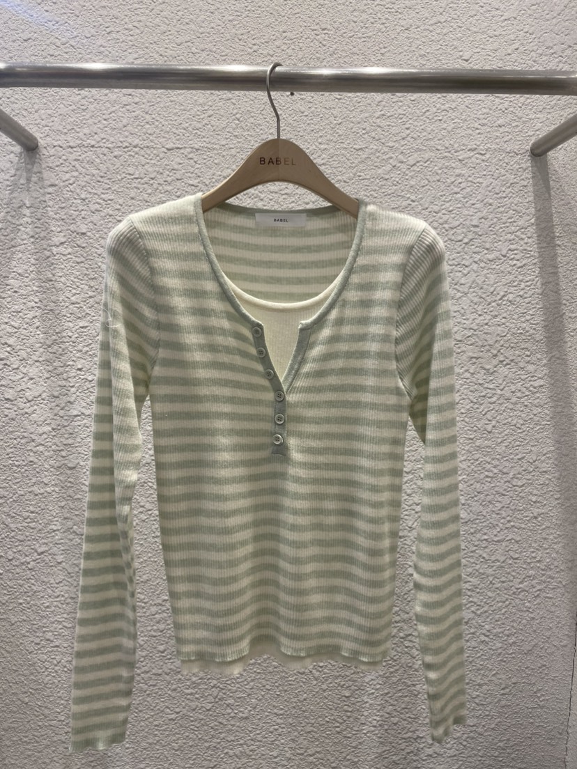 BABEL韓國代購女裝新品26春夏推薦熱賣休閑真品針織衫雙層BABEL針織衫圖色2