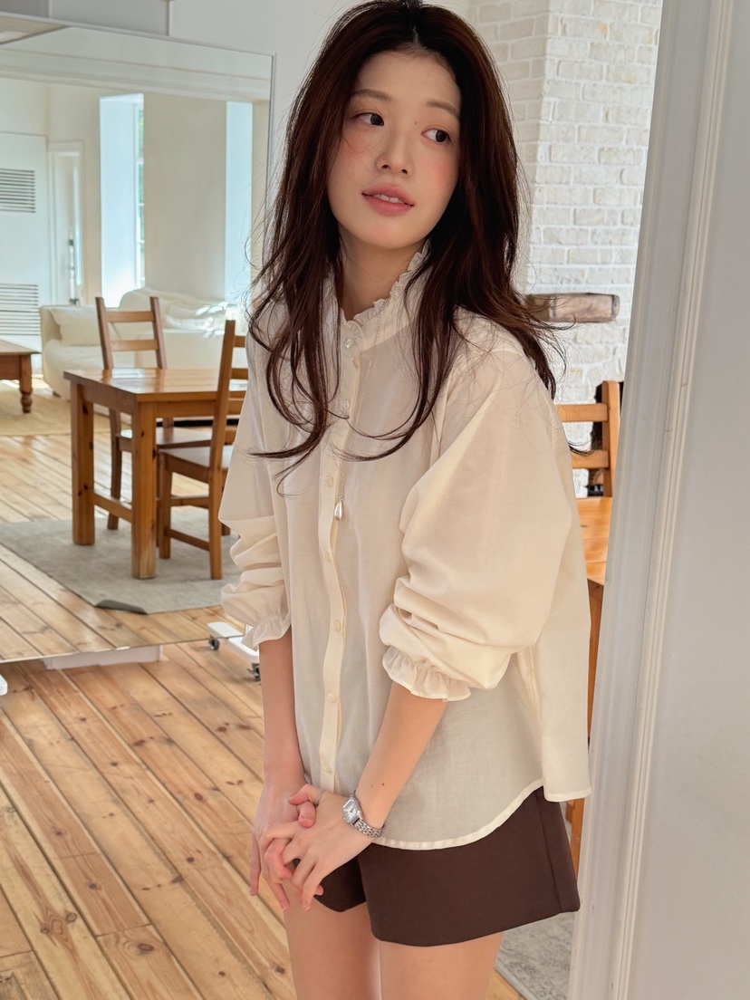 ERUME韓國代購女士新款人氣休閑熱賣推薦26春夏襯衫蕾絲衫ERUME襯衫/蕾絲衫