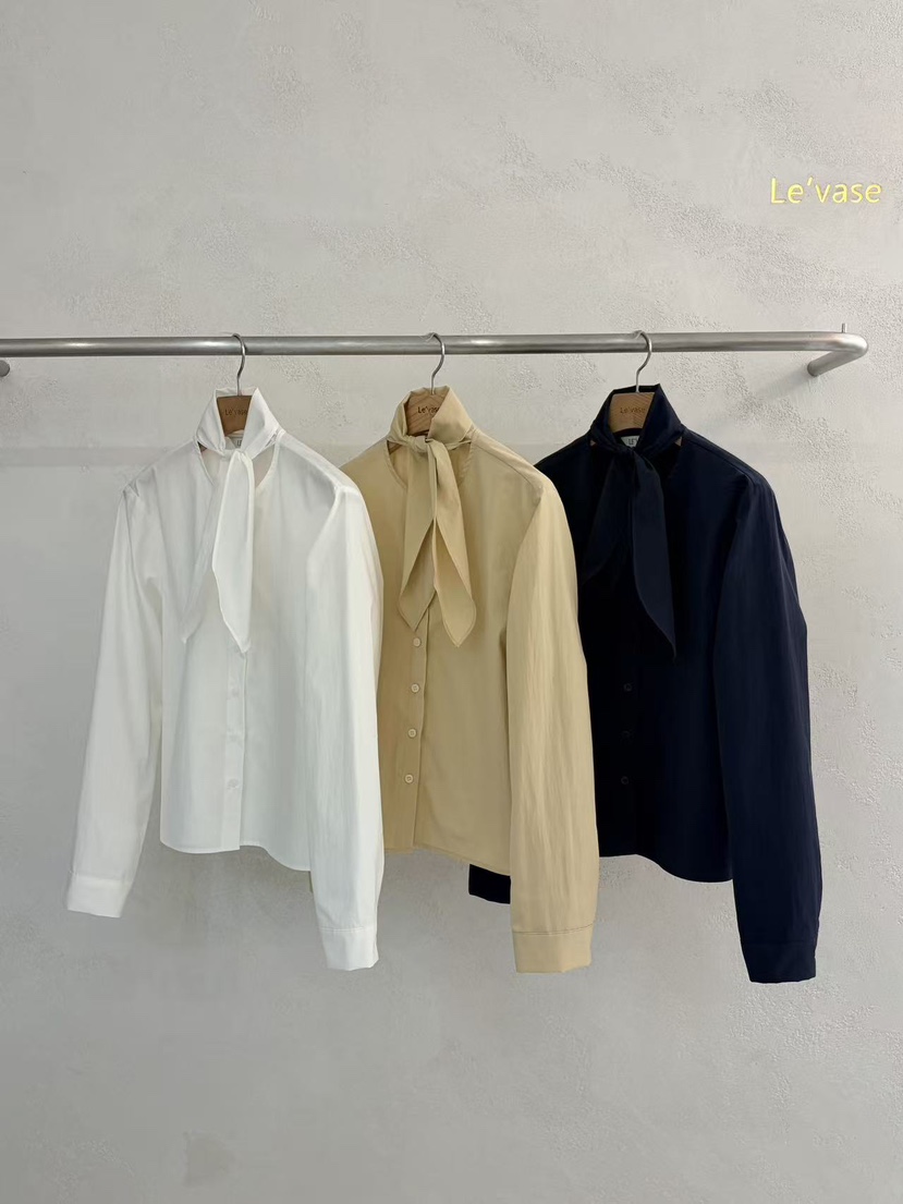 LE VASE韓國直郵女士新款真品26春夏休閑職業襯衫蕾絲衫LE VASE襯衫/蕾絲衫