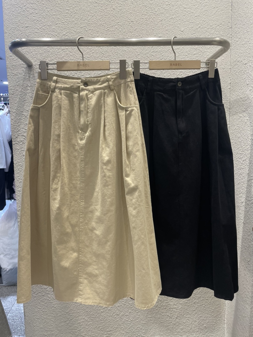 BABEL東大門代購女士新款職業人氣26春夏推薦熱賣長裙褶裥BABEL長裙