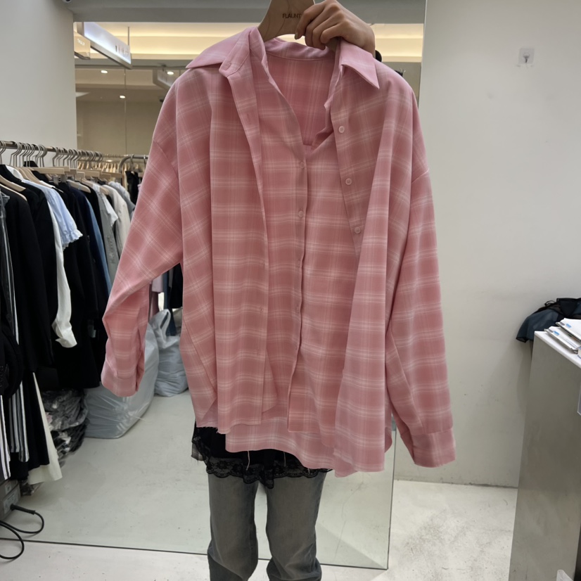 FLAUNT韓國直郵女裝新款推薦時尚26春夏襯衫蕾絲衫假兩件FLAUNT襯衫/蕾絲衫圖色1