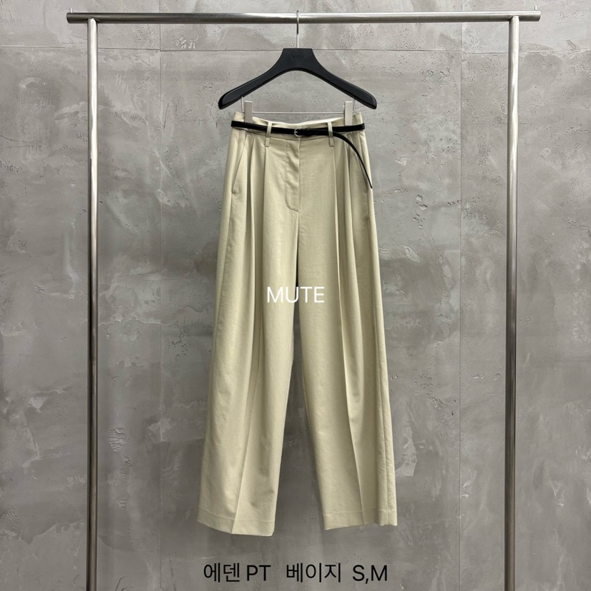 MUTE-P東大門代購女士新品時尚真品休閑職業休閑褲含腰帶MUTE休閑褲圖色1