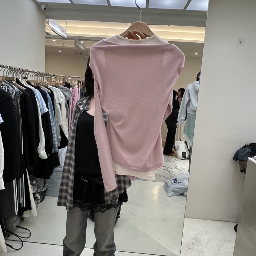 FLAUNT東大門實拍女裝新款人氣熱賣推薦26春夏長袖T恤假兩件FLAUNT長袖T恤