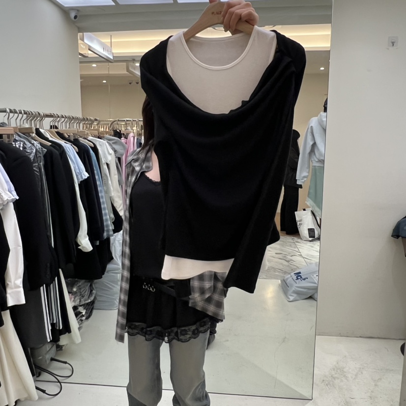 FLAUNT東大門實拍女裝新款人氣熱賣推薦26春夏長袖T恤假兩件FLAUNT長袖T恤圖色2