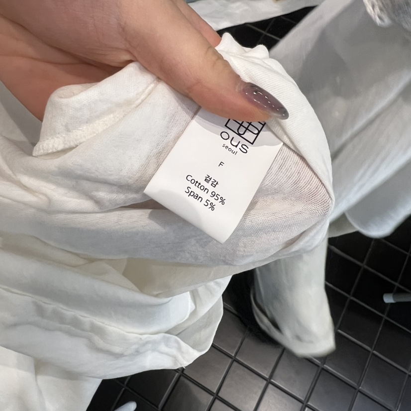 OUS/INCH-L韓國代購女士新款真品長袖T恤假兩件連帽衫雙層OUS/INCH長袖T恤