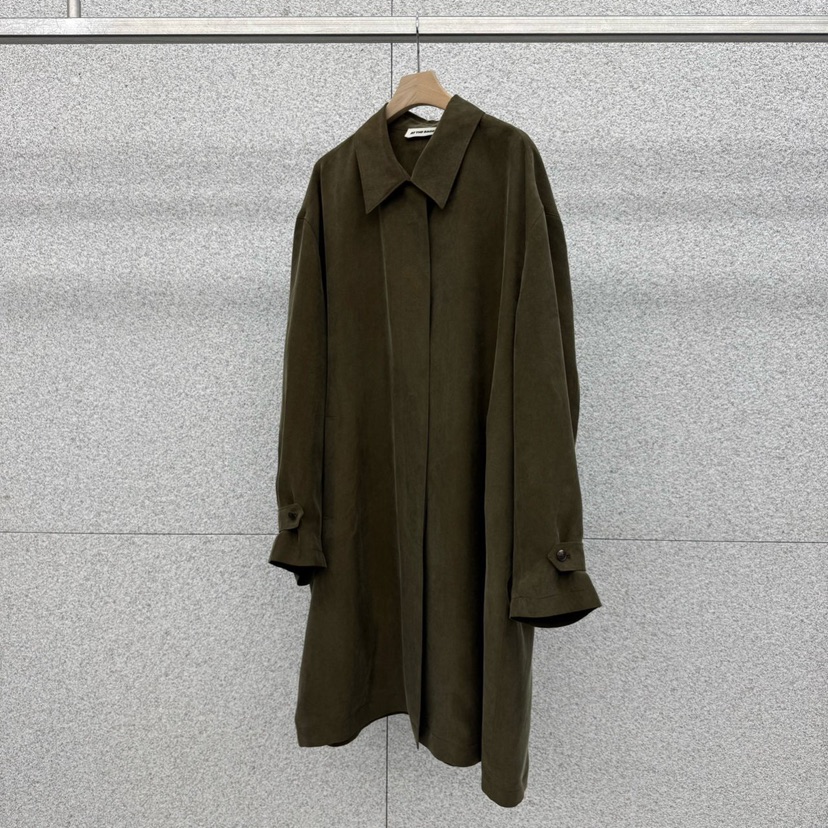 AT THE BAGEL東大門代購女裝新款休閑推薦人氣長款風衣AT THE BAGEL長款風衣圖色2墨綠