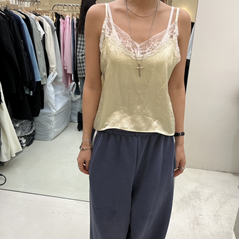 FLAUNT韓國代購女士新款時尚真品26春夏推薦吊帶背心絲質FLAUNT吊帶/背心圖色2