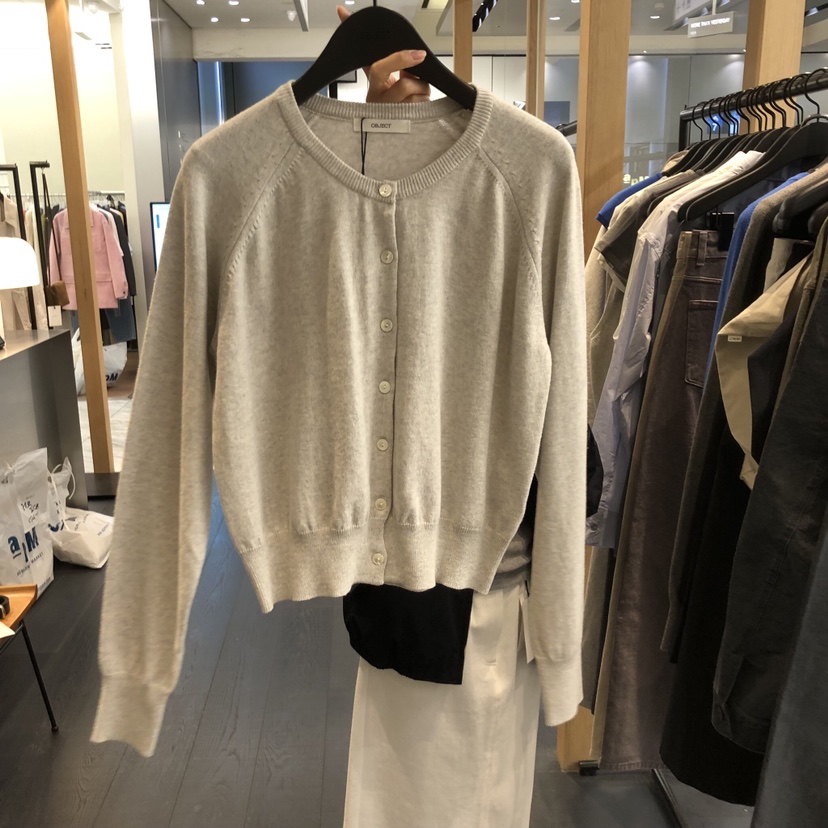 OBJECT韓國直郵女士新品真品人氣26春夏休閑針織衫圓領開衫OBJECT針織衫圖色4