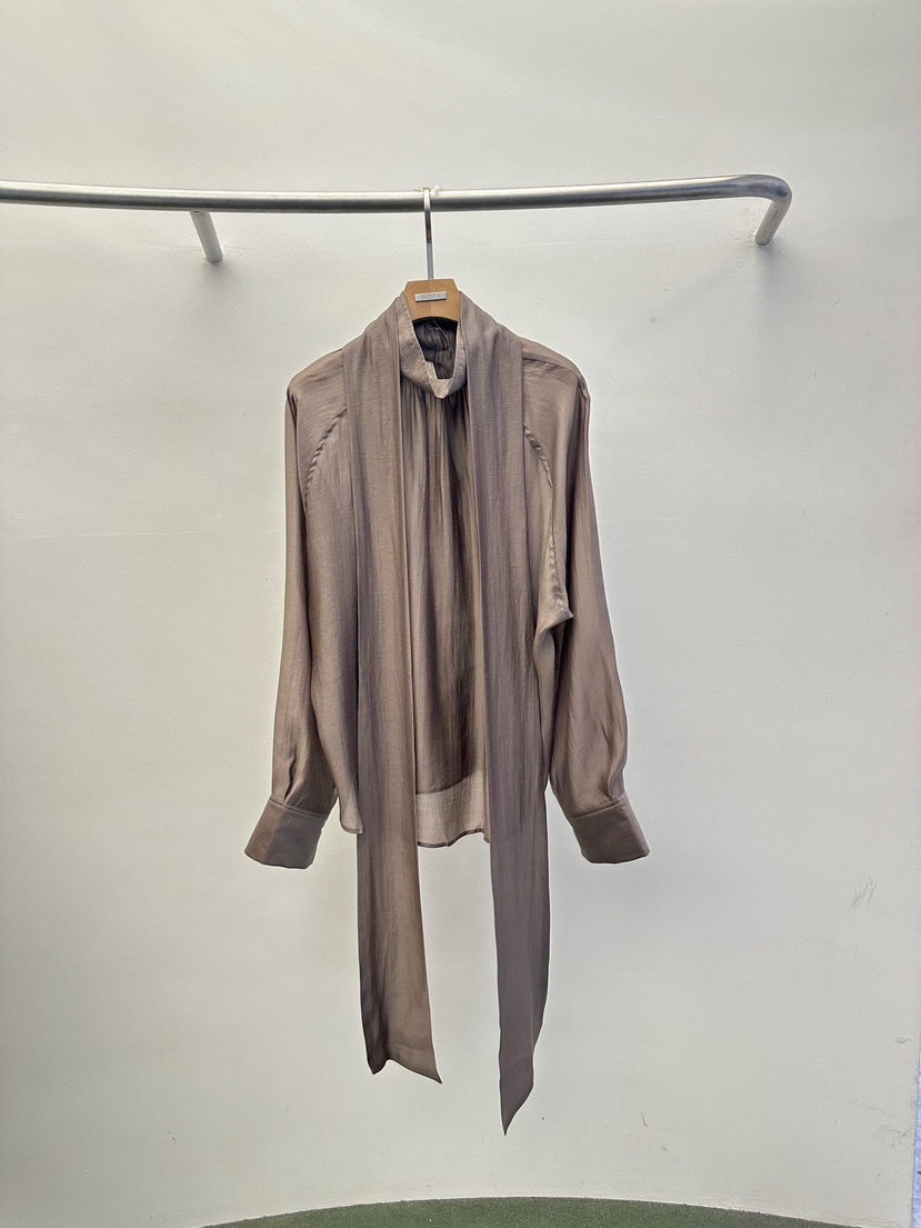 WIDA-P/RENEJ東大門直郵女裝新款真品襯衫蕾絲衫含圍巾WIDA-P/RENEJ襯衫/蕾絲衫圖色3卡其色