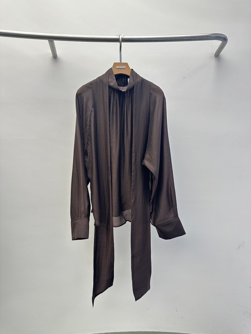 WIDA-P/RENEJ東大門直郵女裝新款真品襯衫蕾絲衫含圍巾WIDA-P/RENEJ襯衫/蕾絲衫圖色4棕色