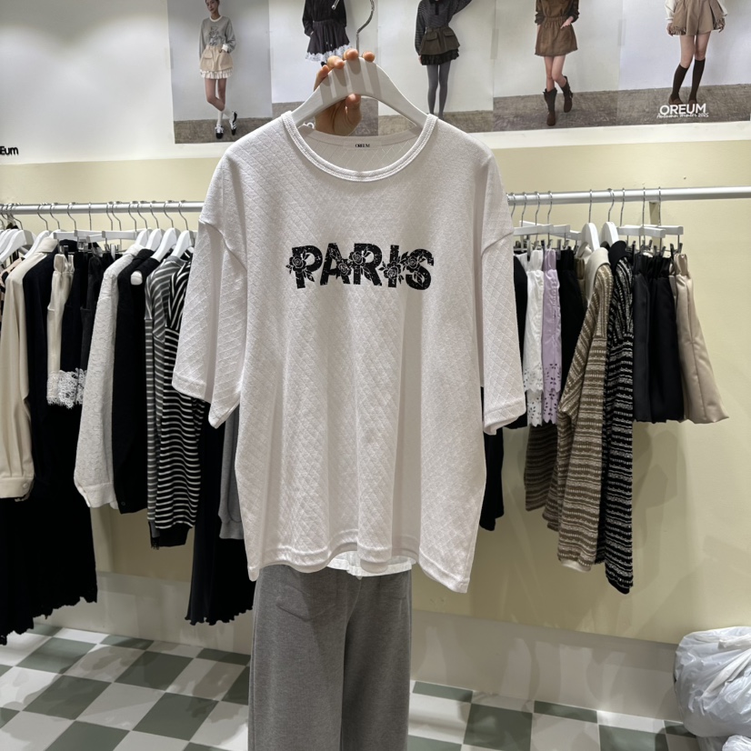 OREUM韓國直郵女士新款熱賣人氣休閑26春夏推薦時尚T恤鏤空OREUMT恤圖色1