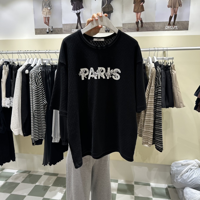 OREUM韓國直郵女士新款熱賣人氣休閑26春夏推薦時尚T恤鏤空OREUMT恤圖色2