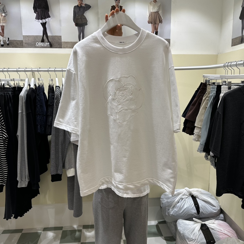 OREUM韓國直郵女裝新款熱賣休閑人氣推薦真品時尚職業T恤OREUMT恤圖色1