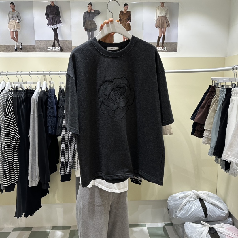 OREUM韓國直郵女裝新款熱賣休閑人氣推薦真品時尚職業T恤OREUMT恤圖色2