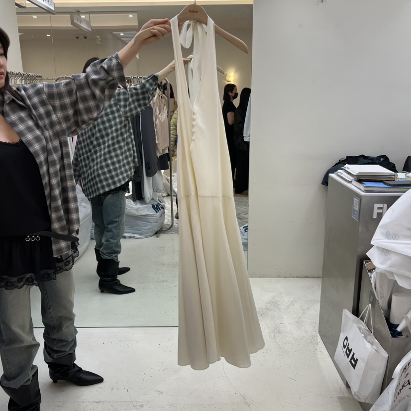 FLAUNT韓國代購女士新品職業熱賣時尚休閑連衣裙紐扣長款FLAUNT連衣裙圖色1