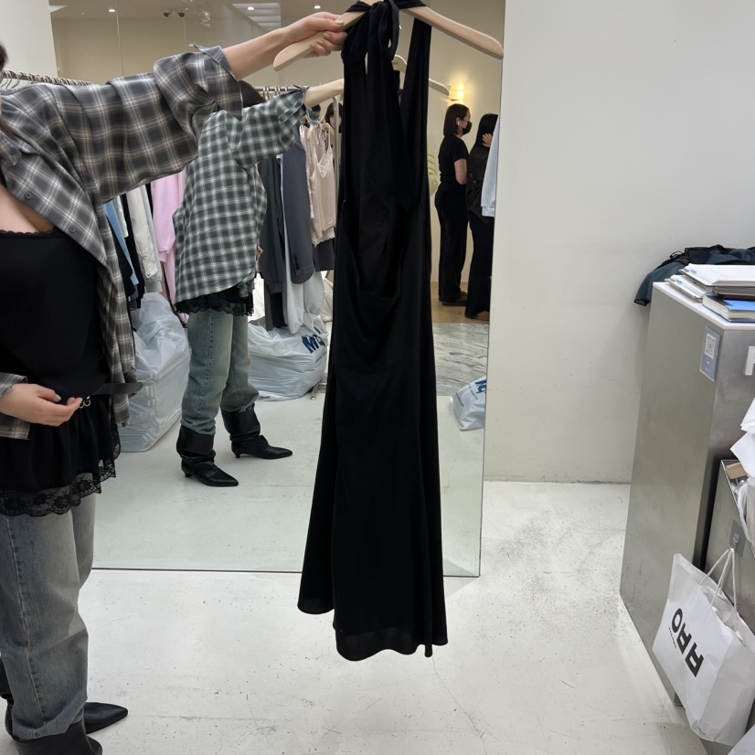 FLAUNT韓國代購女士新品職業熱賣時尚休閑連衣裙紐扣長款FLAUNT連衣裙圖色3