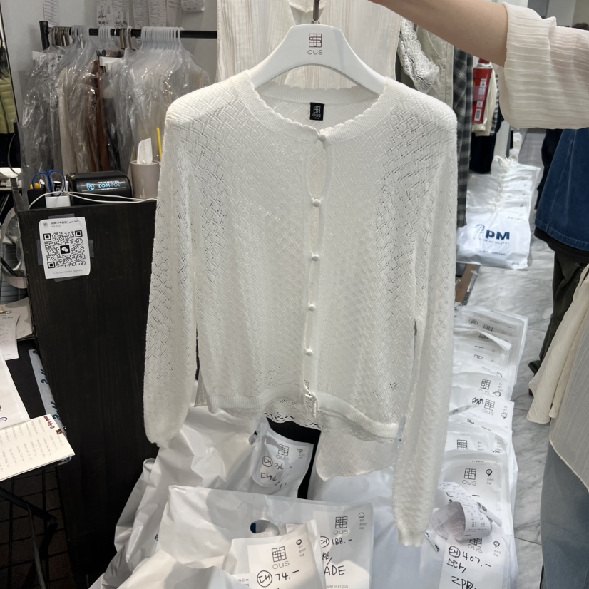 OUS/INCH-L東大門代購女士新款時尚真品26春夏針織衫羊駝OUS/INCH針織衫圖色1
