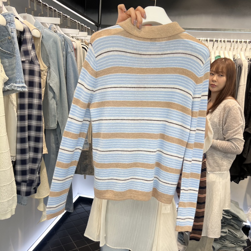 OUS/INCH-L韓國代購女士新款熱賣真品針織衫羊駝毛拉鏈OUS/INCH針織衫