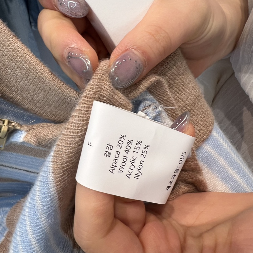 OUS/INCH-L韓國代購女士新款熱賣真品針織衫羊駝毛拉鏈OUS/INCH針織衫