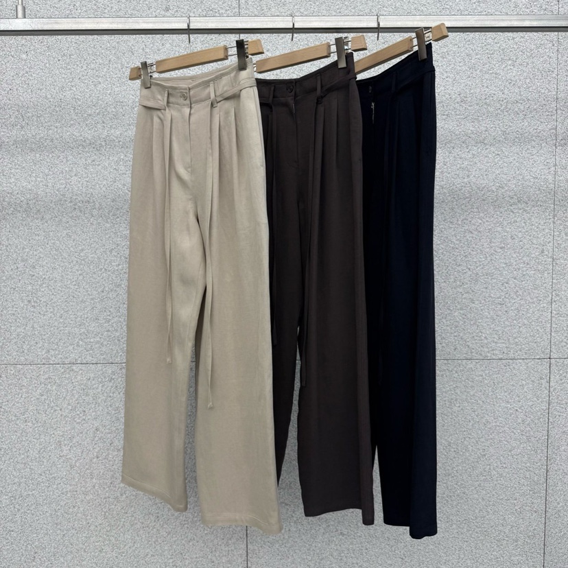 AT THE BAGEL東大門代購女裝新品時尚職業休閑褲含腰繩AT THE BAGEL休閑褲