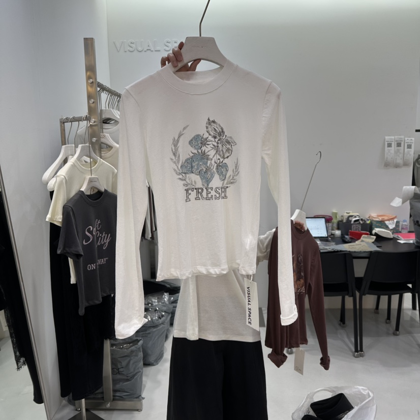 VISUAL SPACE/PAGE92/FLEISCHER韓國直郵女士新品人氣長袖T恤VISUAL SPACE/PAGE92/FLEISCHER長袖T恤圖色2