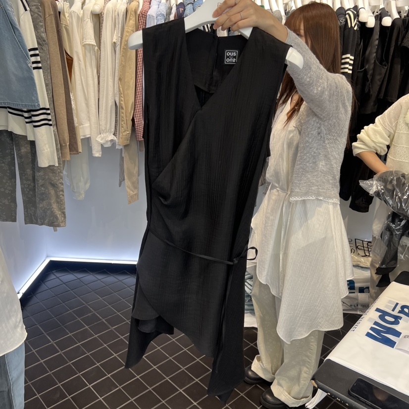 OUS/INCH-L韓國代購女士新品職業人氣推薦連衣裙含腰繩OUS/INCH連衣裙圖色3