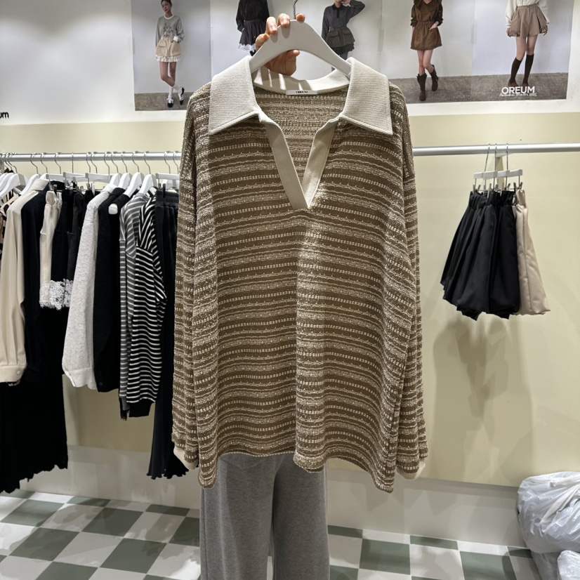 OREUM韓國代購女裝新品人氣真品26春夏時尚休閑職業針織衫OREUM針織衫圖色1