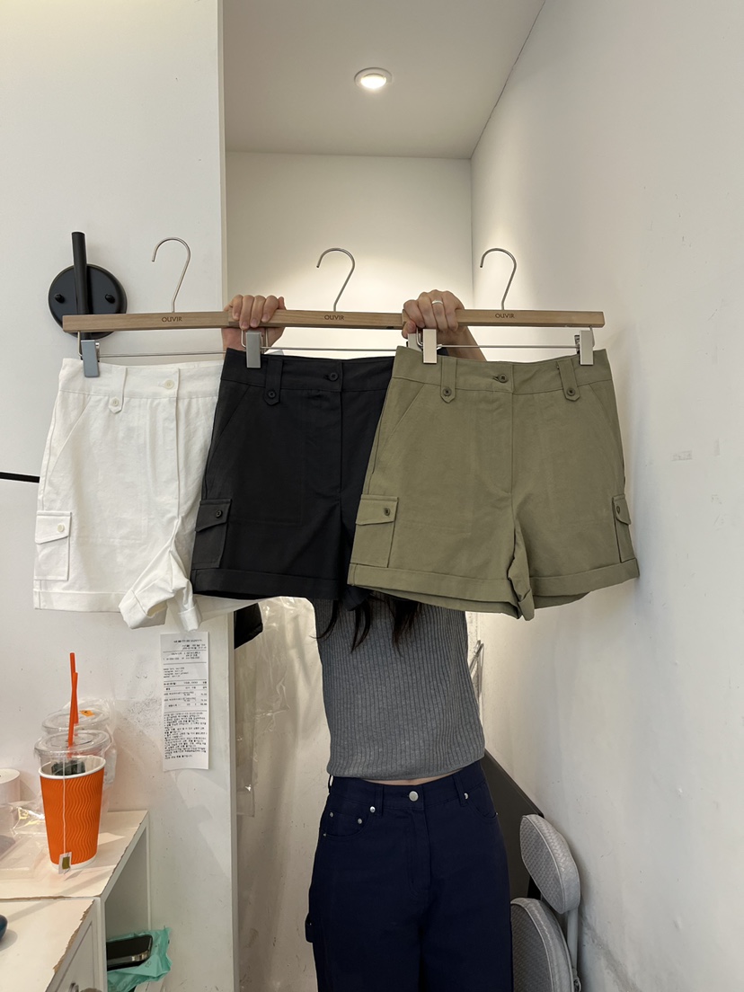 OUVIR韓國直郵女裝新品職業推薦休閑26春夏熱賣短褲口袋水洗O.V.R/OUVIR短褲