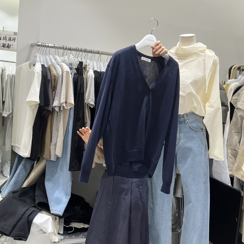 WOOD SAGE韓國代購女士新品人氣推薦時尚26春夏針織衫V領開衫WOOD SAGE針織衫圖色3