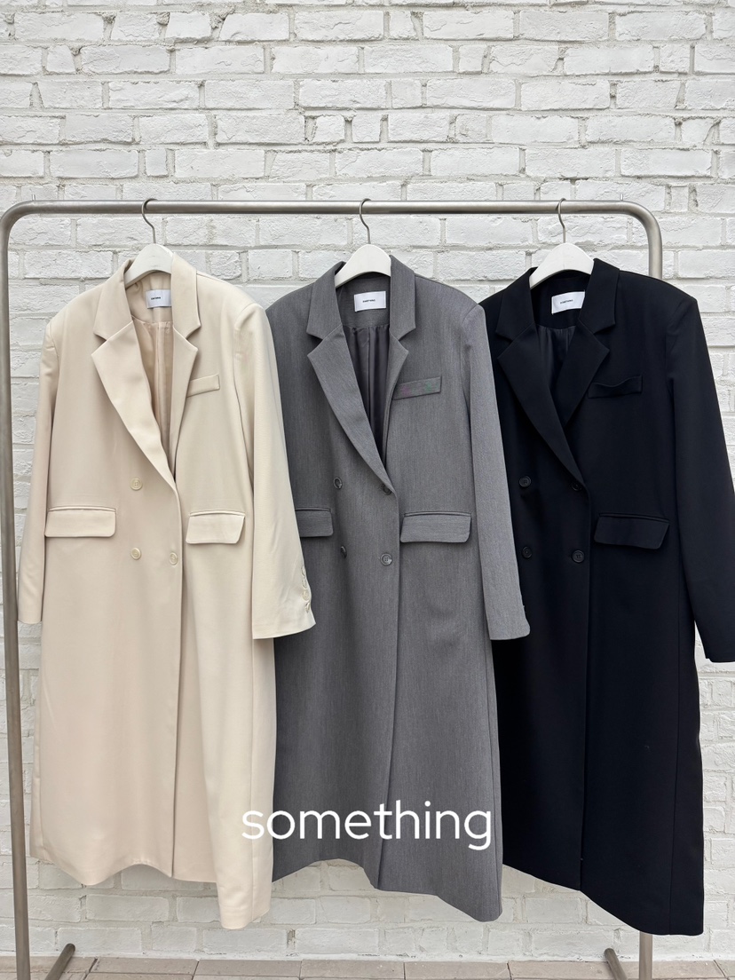 SOMETHING-L/FANCY韓國直郵女裝新品人氣中長款大衣長款SOMETHING-L/FANCY中長款大衣