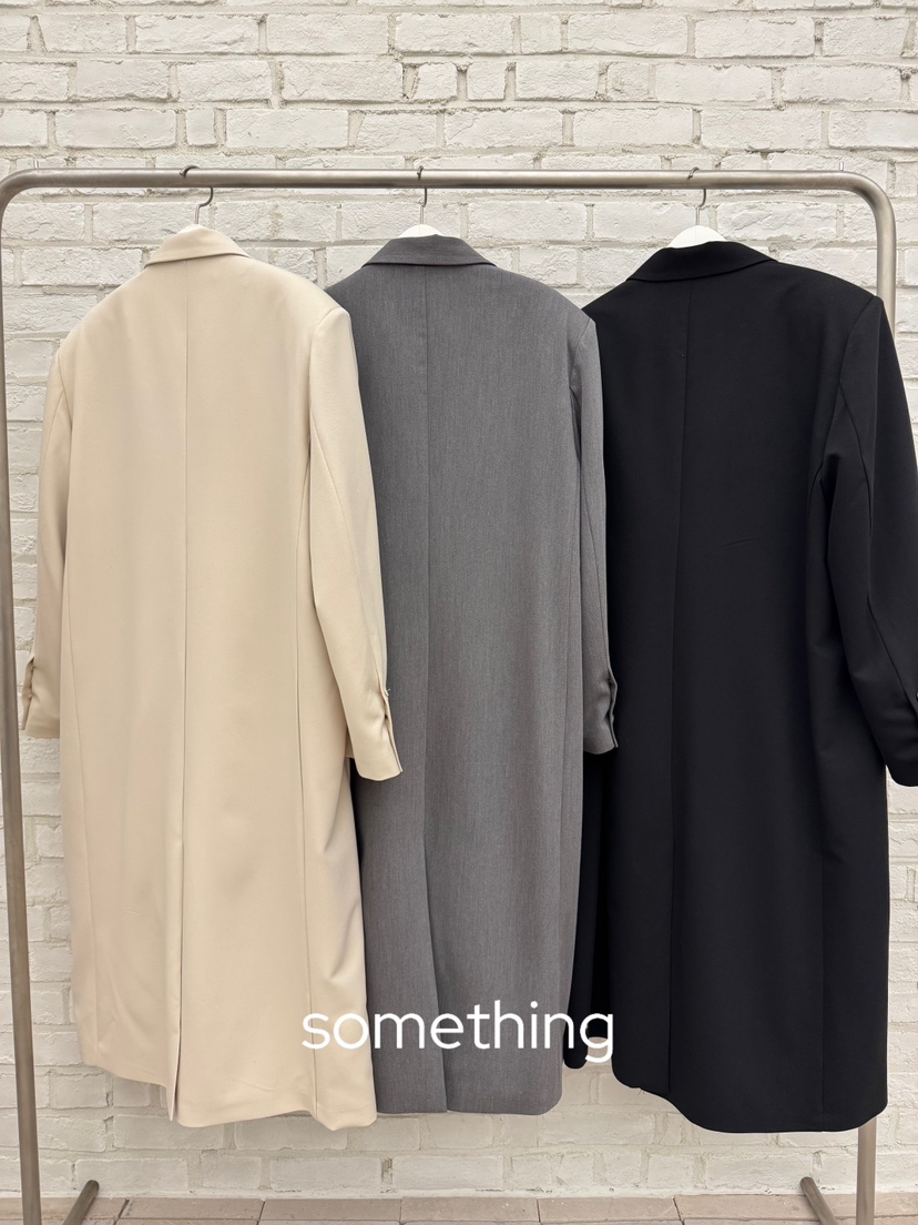 SOMETHING-L/FANCY韓國直郵女裝新品人氣中長款大衣長款SOMETHING-L/FANCY中長款大衣