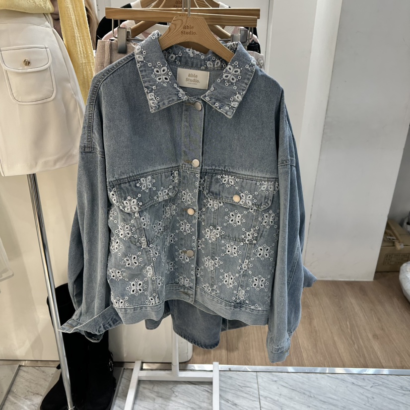 ABLESTUDIO東大門代購女士新品真品人氣休閑職業夾克花朵ABLESTUDIO夾克圖色1