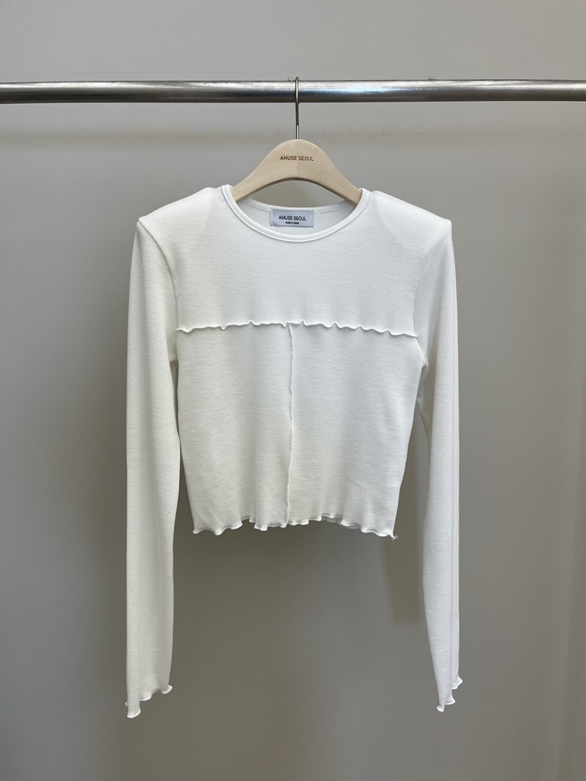 AMUSE SEOUL韓國直郵女士新品26春夏熱賣時尚職業長袖T恤AMUSE SEOUL長袖T恤圖色1
