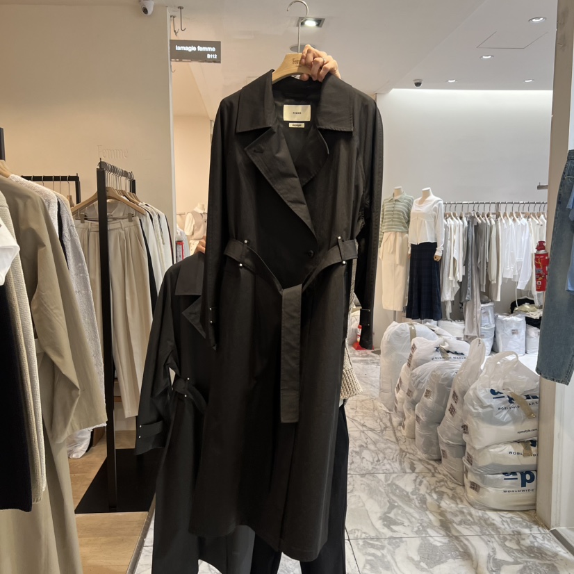 LA MAGIE FEMME東大門直郵女士新款人氣長款風衣含腰帶Lamagie Femme長款風衣圖色3