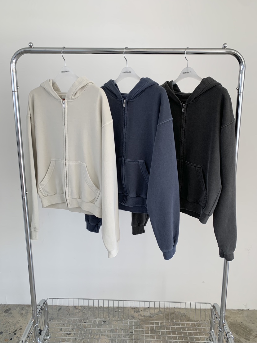 EST東大門實拍女裝新品推薦熱賣人氣衛衣連帽拉鏈衫水洗短款EST_衛衣