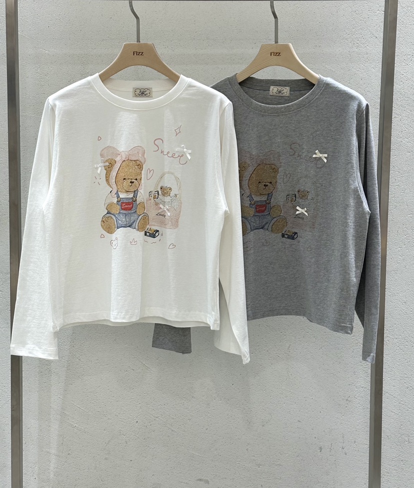 FIZZ韓國代購女裝新品時尚推薦真品26春夏人氣熱賣長袖T恤FIZZ長袖T恤