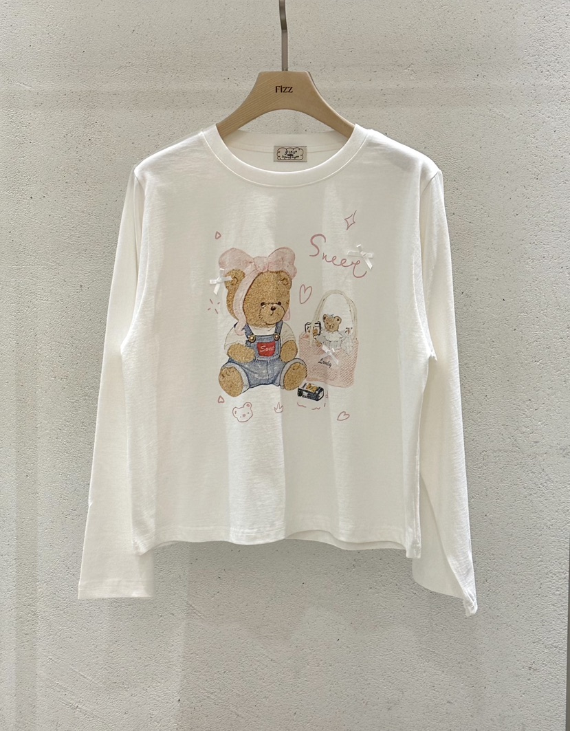 FIZZ韓國代購女裝新品時尚推薦真品26春夏人氣熱賣長袖T恤FIZZ長袖T恤圖色1